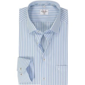MARVELIS modern fit overhemd, popeline, lichtblauw gestreept