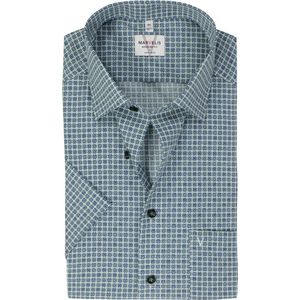 MARVELIS - Modern Fit - Overhemd - Groen - Korte Mouw, Popeline, Strijkvrij