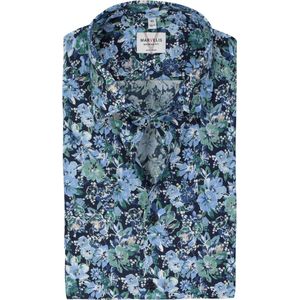 MARVELIS modern fit overhemd, korte mouw, popeline, groen dessin