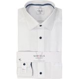 MARVELIS - Heren Overhemd - Wit - Structuurweving - Extra Lange Mouwen