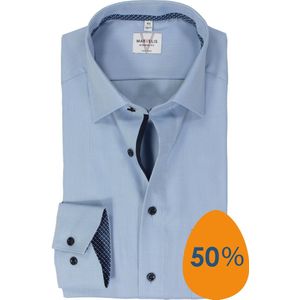 MARVELIS - Modern Fit - Overhemd - Lichtblauw - Mouwlengte 7