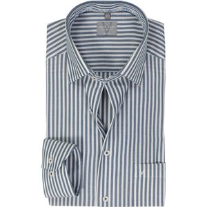MARVELIS comfort fit overhemd, popeline, donkerblauw gestreept