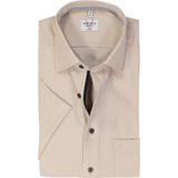 MARVELIS modern fit overhemd, korte mouw, structuur, beige