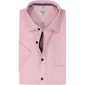 MARVELIS - Overhemd - Roze - 100% Katoen - Korte Mouwen - Kent Kraag