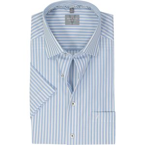 MARVELIS comfort fit overhemd, korte mouw, popeline, lichtblauw gestreept