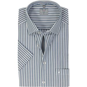 MARVELIS comfort fit overhemd, korte mouw, popeline, donkerblauw gestreept