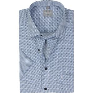 MARVELIS comfort fit overhemd, korte mouw, popeline, lichtblauw dessin