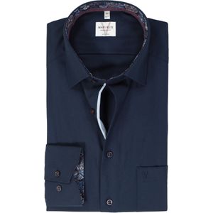 MARVELIS modern fit overhemd, mouwlengte 7, popeline, donkerblauw
