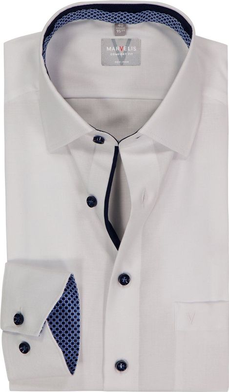 MARVELIS - Comfort Fit - Overhemd - Wit - Strijkvrij