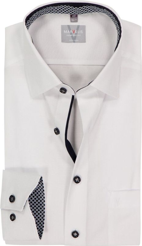 MARVELIS - Comfort Fit - Overhemd - Wit - Strijkvrij