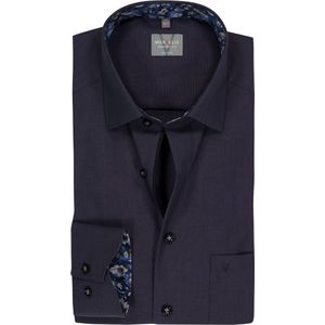 MARVELIS - Comfort Fit - Overhemd - Donkerblauw - Popeline - Strijkvrij