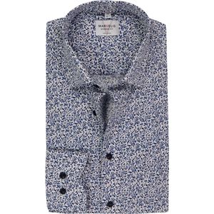 MARVELIS - Modern Fit - Overhemd - Beige Dessin - Strijkvrij - Mouwlengte 7