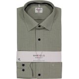 MARVELIS - Modern Fit - Overhemd - Olijfgroen Geruit - Strijkvrij