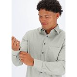 MARVELIS - Modern Fit - Overhemd - Olijfgroen Geruit - Strijkvrij