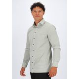 MARVELIS - Modern Fit - Overhemd - Olijfgroen Geruit - Strijkvrij