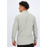 MARVELIS - Modern Fit - Overhemd - Olijfgroen Geruit - Strijkvrij