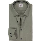 MARVELIS - Modern Fit - Overhemd - Olijfgroen Geruit - Strijkvrij