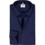 MARVELIS modern fit overhemd - mouwlengte 7 - structuur - donkerblauw - Strijkvrij - Boordmaat: 39