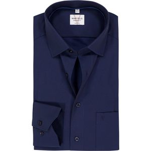 MARVELIS modern fit overhemd, mouwlengte 7, structuur, donkerblauw