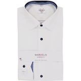 MARVELIS - Modern Fit - Overhemd - Wit - Mouwlengte 7 - Strijkvrij