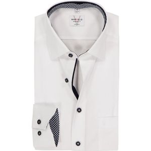 MARVELIS modern fit overhemd, mouwlengte 7, twill, wit