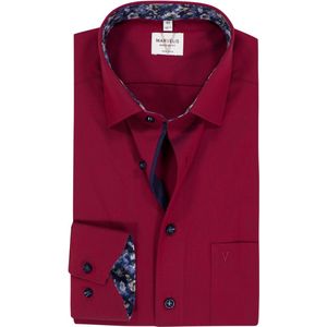 MARVELIS - Modern Fit - Overhemd - Bordeaux Rood - Strijkvrij - Boordmaat 46