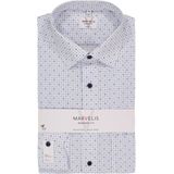 MARVELIS - Modern Fit - Overhemd - Lichtblauw Dessin - Strijkvrij - Mouwlengte 7