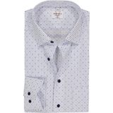 MARVELIS - Modern Fit - Overhemd - Lichtblauw Dessin - Strijkvrij - Mouwlengte 7