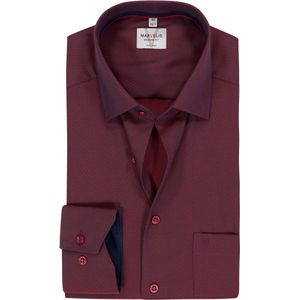 MARVELIS - Modern Fit - Overhemd - Bordeaux Rood - Strijkvrij