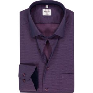 MARVELIS - Modern Fit - Overhemd - Paars - Strijkvrij