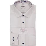 MARVELIS - Modern Fit - Overhemd - Wit - Mouwlengte 7 - Strijkvrij