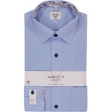 MARVELIS - Modern Fit - Overhemd - Lichtblauw - Mouwlengte 7 - Popeline