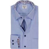 MARVELIS - Modern Fit - Overhemd - Lichtblauw - Mouwlengte 7 - Popeline