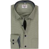 MARVELIS - Modern Fit - Overhemd - Olijfgroen - Strijkvrij