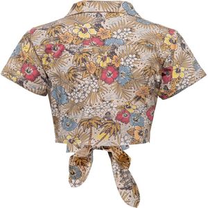 Queen Kerosin Damen Bluse mit hawaiianischem Muster QK4200818176 Offwhite-XXL