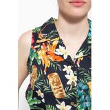 Queen Kerosin - Vintage Jumpsuit - Tropical All-Over-Pattern - Viscose