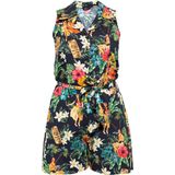 Queen Kerosin - Vintage Jumpsuit - Tropical All-Over-Pattern - Viscose
