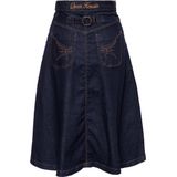 Queen Kerosin - Vintage Denim Swing Rok - A-lijn - Regular Fit