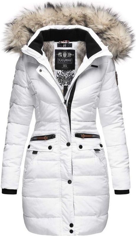 Warm & Waterafstotend Navahoo PAULA PRINCESS Winterjas Dames Volwassen Capuchon Wit