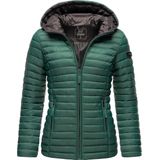 Marikoo dames gewatteerde jas – Asraa, licht met capuchon & contrasterende voering