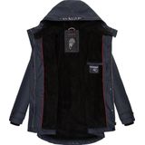 MARIKOO - Functionele Jas - Marine/Rood - Gewatteerde Jas - Met Capuchon