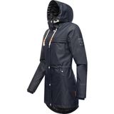 NAVAHOO Tussenmantel 'Rainy Forest'  donkerblauw / oranje / wit