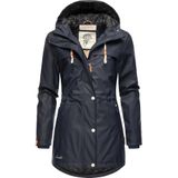 NAVAHOO Tussenmantel 'Rainy Forest'  donkerblauw / oranje / wit