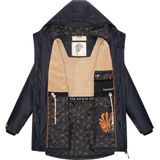 NAVAHOO Tussenmantel 'Rainy Forest'  donkerblauw / oranje / wit