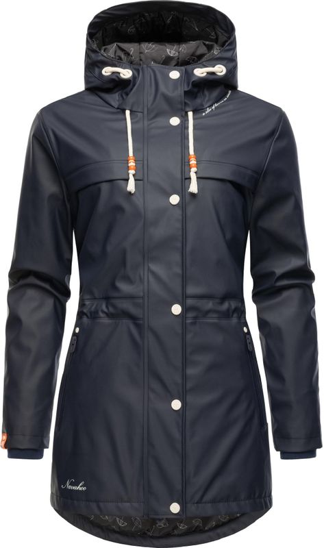 NAVAHOO Tussenmantel 'Rainy Forest'  donkerblauw / oranje / wit