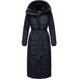 Navahoo - The Part XIV - Gewatteerde Winterjas - Donkerblauw - Lang met Afneembare Imitatie Bontkraag