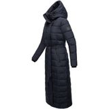 Navahoo - The Part XIV - Gewatteerde Winterjas - Donkerblauw - Lang met Afneembare Imitatie Bontkraag