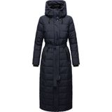 Navahoo - The Part XIV - Gewatteerde Winterjas - Donkerblauw - Lang met Afneembare Imitatie Bontkraag