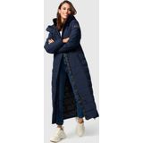 Navahoo - The Part XIV - Gewatteerde Winterjas - Donkerblauw - Lange Jas met Afneembare Imitatie Bontkraag