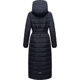 Navahoo - The Part XIV - Gewatteerde Winterjas - Donkerblauw - Lange Jas met Afneembare Imitatie Bontkraag